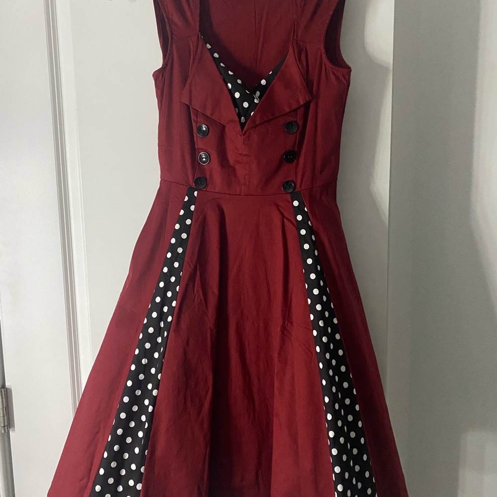 Elegant Red Polka Dot Dress